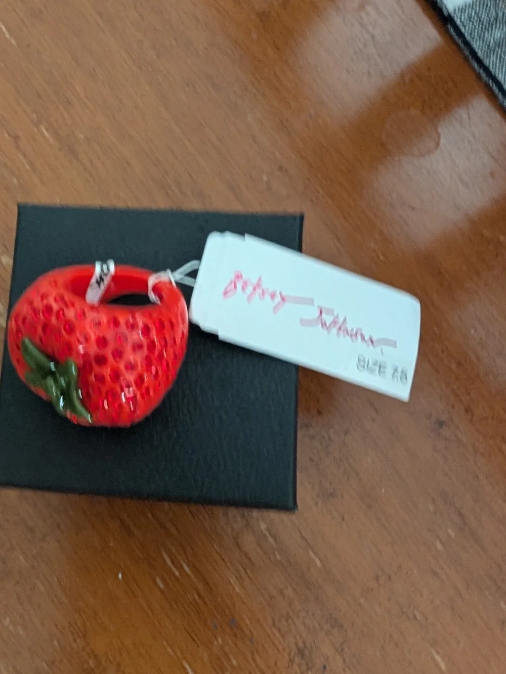 Strawberry Statement Ring in Red - Betsey Johnson  Ring Size 7 1/2